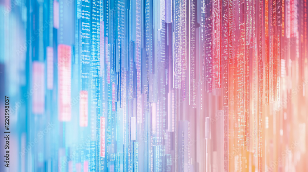 Aufkleber abstract digital data stream: a colorful symphony of code