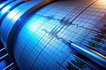 Nighttime Seismograph: Precise Earthquake Data Displayed on Sensitive Instrument