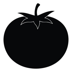 tomato silhouette on white background