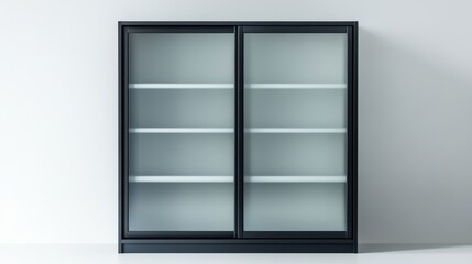 Modern Glass Front Display Cabinet in Minimalist Style