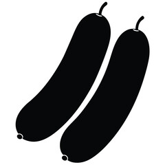 cucumbers silhouette on white background