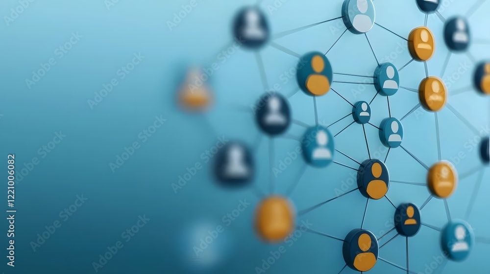 Poster circular network diagram showcasing digital workforce analytics and strategic talent management appr