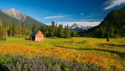 alpine meadow in the mountains