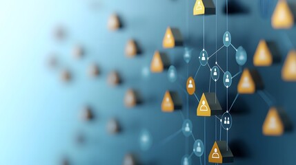 Futuristic digital network showcasing AI powered recruitment solutions and analytics to streamline human resource management and talent acquisition in a transformative corporate landscape