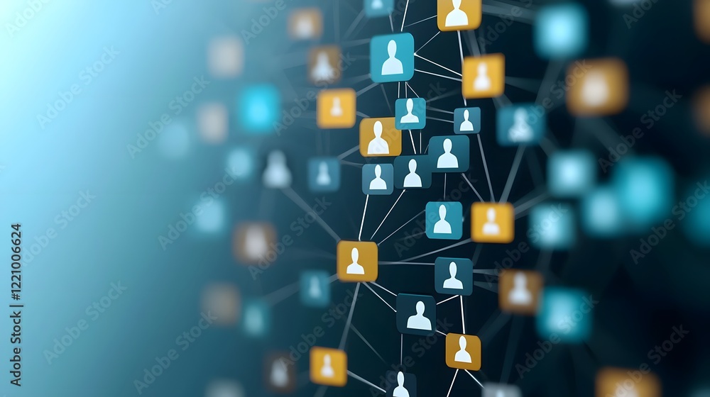 Leinwandbilder seamless digital network for talent sourcing and engagement in the future recruitment ecosystem illu