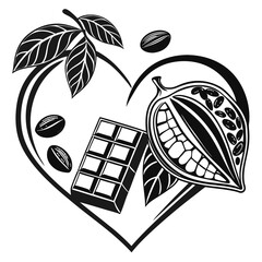 Chocolate Day vector silhouette black design white background