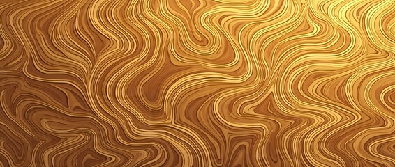 Abstract gold and brown wavy lines background