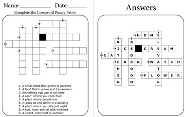 Engaging Crossword Puzzle for Kids: Printable Fun Word Game