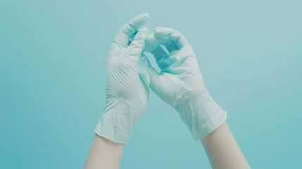 Fototapeta premium hand in medical gloves heart shape
