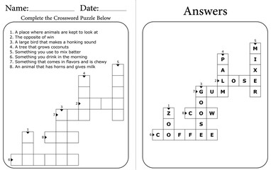 Engaging Crossword Puzzle for Kids: Printable Fun Word Game