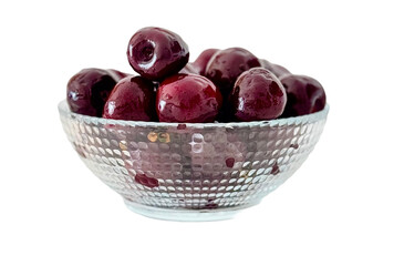 bowl of red Cherries PNG 