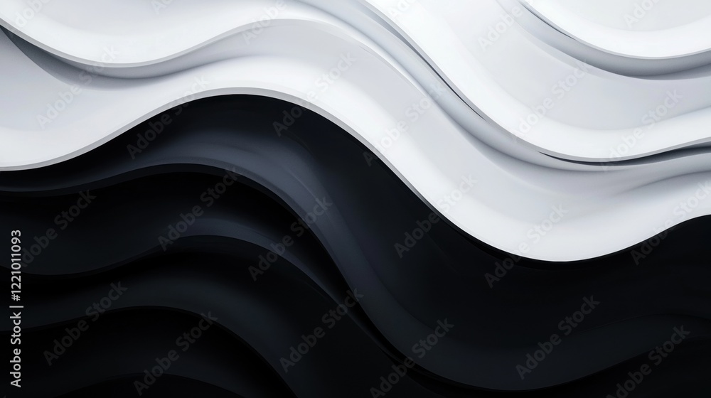 Canvas Prints the image is a black and white abstract of a wave