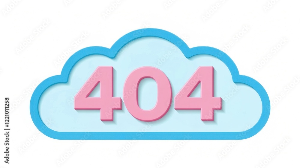 Poster a playful cloud illustration featuring the number 
