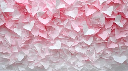 Fototapeta premium Dreamy Abstract Heart Pattern in Soft Pink Tones on Minimalist Pastel Background