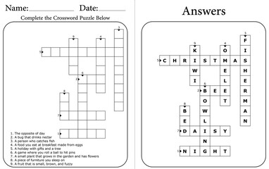 Engaging Crossword Puzzle for Kids: Printable Fun Word Game