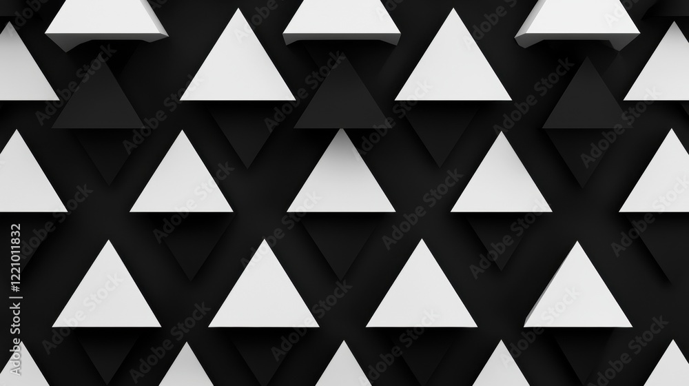 Canvas Prints a black and white image of triangles