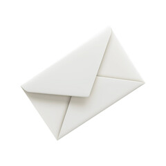 White envelope isolated on transparent background, 3D, PNG, cutout