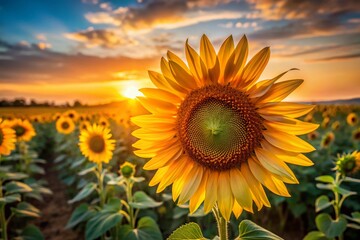 Obraz premium Stunning Aerial Close-Up of a Sunflower - Drone Photography