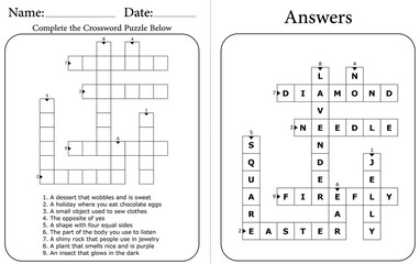 Vocabulary Crossword Puzzle: Printable Learning Activity for Kids