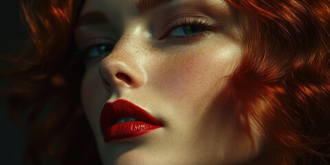 Fototapeta premium Red Hair Glamour Portrait