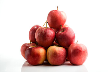 Red apple on white background, clipping path