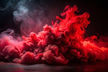 Red Smoke Stage Studio: Abstract Fog Texture Background for Design