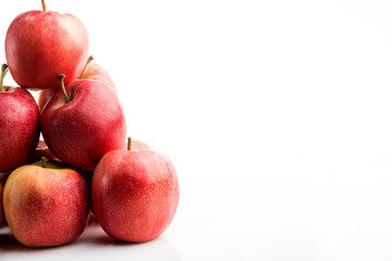 Red apple on white background, clipping path