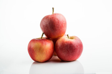 Red apple on white background, clipping path