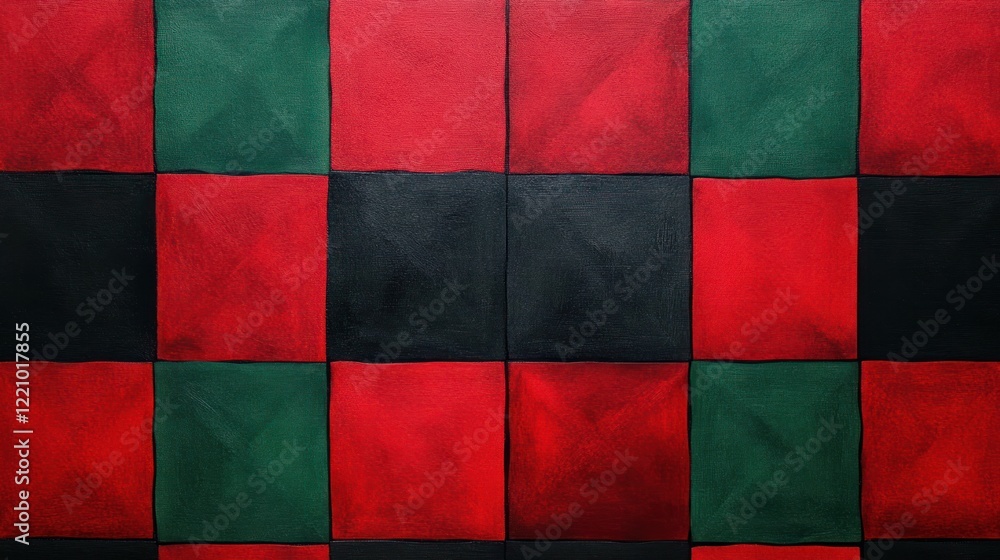 Poster a festive and bold backdrop with alternating blocks of deep red and bright green, forming a checkere