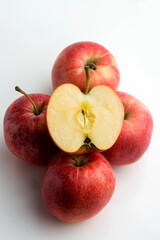 Red apple on white background, clipping path