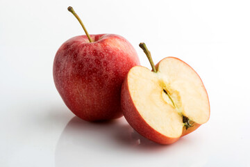 Red apple on white background, clipping path