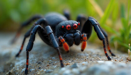 Stunning Black Jumping Spider Macro Photography