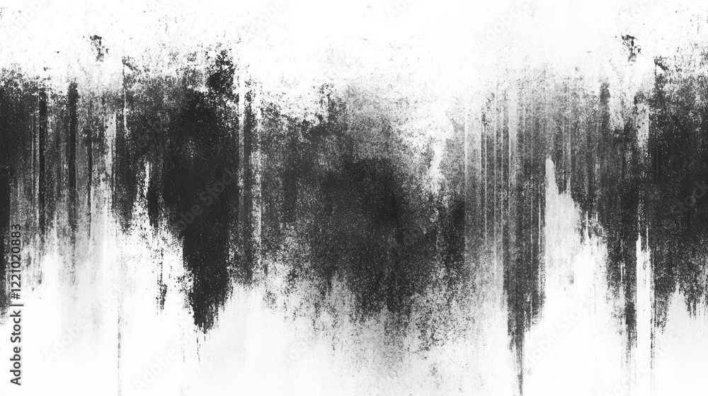 Poster a black and white grainy background with noise texture, featuring a grunge gradient.