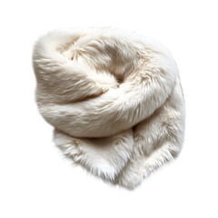 Faux Fur Stole in Icy White Isolated on Transparent Background