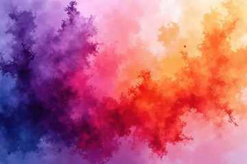 Fototapeta premium Vibrant abstract fractal art with colorful gradient blending purple, pink, orange, and yellow