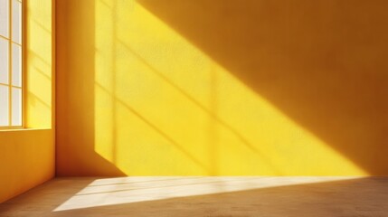 A smooth yellow backdrop with a gentle texture, resembling a painted wall, with soft lighting adding dimension and depth. This simple yet vibrant image is perfect