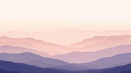 Fototapeta premium Serene sunset over mountain range nature landscape soft pastel colors tranquil environment aerial view relaxation concept