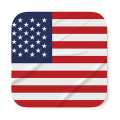 USA Flag Stickers. Glue-on, wrinkled stickers or labels 
