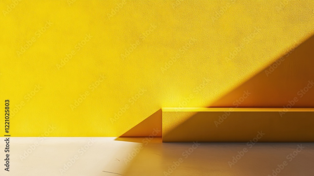 Poster a vibrant yellow background with soft shadow play, creating a sense of depth and contrast. this dyna