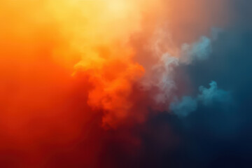 Fototapeta premium Vivid abstract smoke in warm orange and cool blue tones blending seamlessly