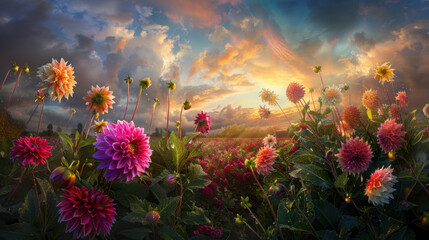 Fototapeta premium majestic field of flowers