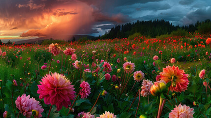Fototapeta premium majestic field of flowers