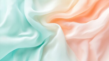 Obraz premium Dreamy pastel gradient background with a mix of light mint green, peach, and baby blue shades, perfect for a gentle, inviting mood. The colors transition seamlessly