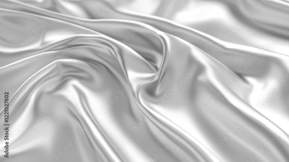 Poster elegant, high-quality 3d rendering of a light silver metallic surface with a smooth, seamless gradie
