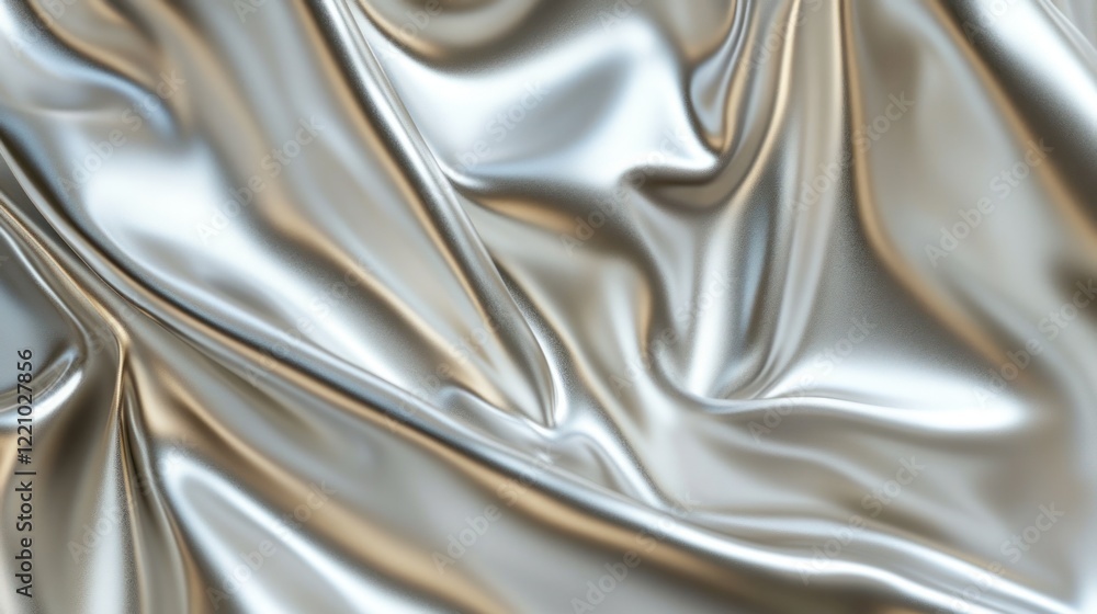 Poster elegant, high-quality 3d rendering of a light silver metallic surface with a smooth, seamless gradie