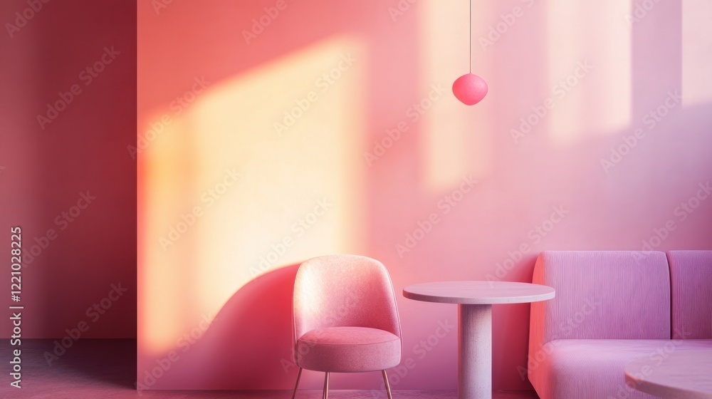 Poster soft gradient transitioning from light pink at the top to a deeper shade of pink at the bottom, crea