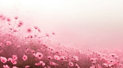Obraz premium Soft gradient transitioning from light pink at the top to a deeper shade of pink at the bottom, creating a serene and calming atmosphere.