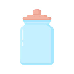 Orange Lid Baby Jar. Perfect for product packaging, storage visuals, or eco-friendly themes in design projects and creative content.