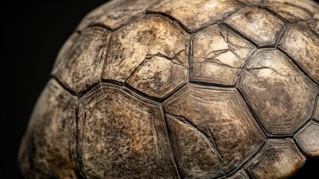 Closeup view of a turtles carapace showing texture and age