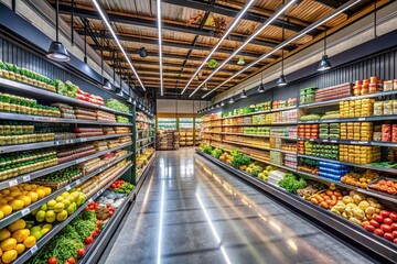 Fototapeta premium Supermarket Shopping: Architectural Photography of Everyday Goods
